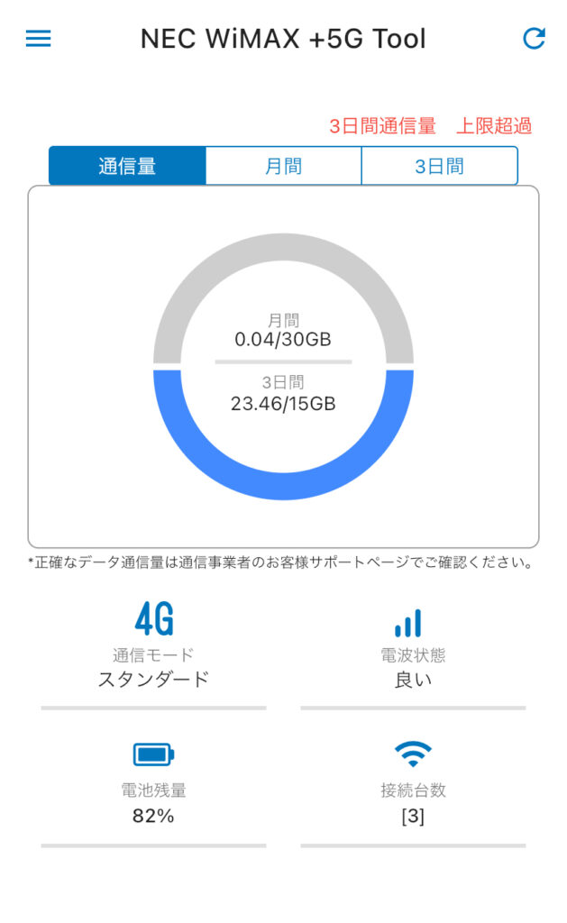 NEC WiMAX＋5G Toolトップ画面
